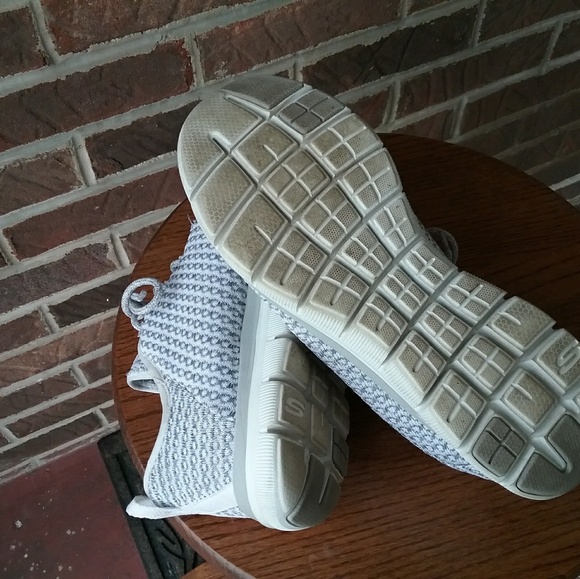 Skechers Gray and White Memory Foam Sneakers - Picture 7 of 8